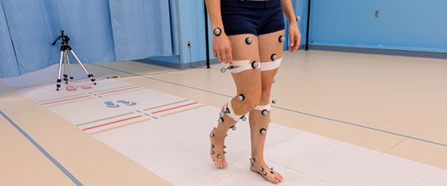 A person undergoing motion analysis at Mayo Clinic