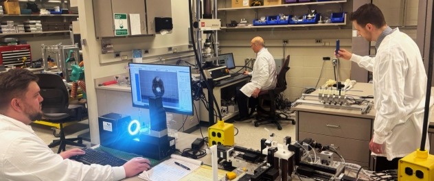Engineers in the Biomechanics Core perform various types of testing.
