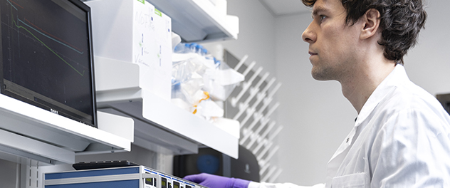 Researcher in Dr. Kashyap's lab studies how gut microbiota affect host physiology.