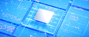 Digital rendering of a computer processor.