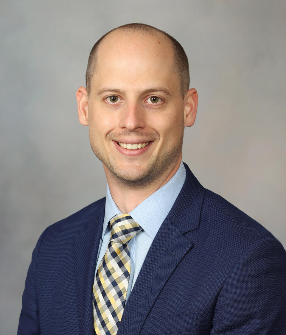 Head and shoulders photograph of Mario Hevesi, M.D. Ph.D.